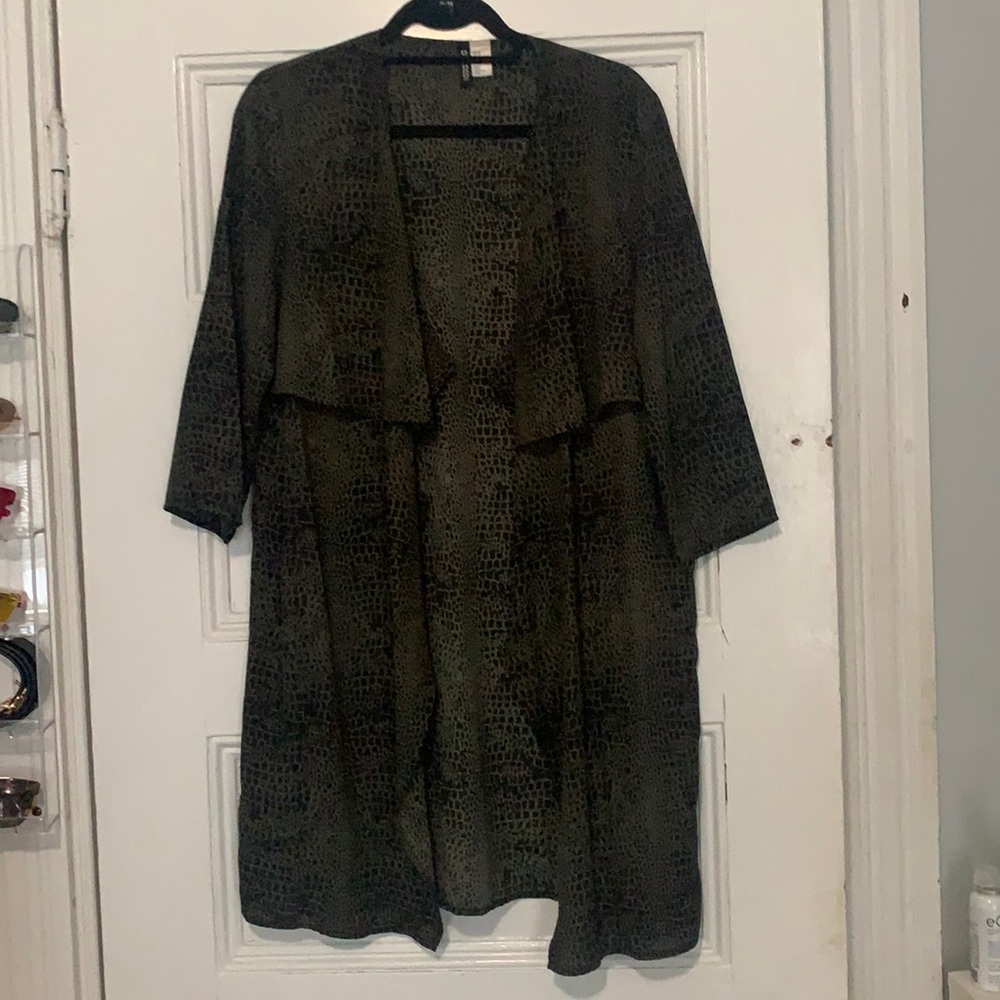 Animal print trench/cardi